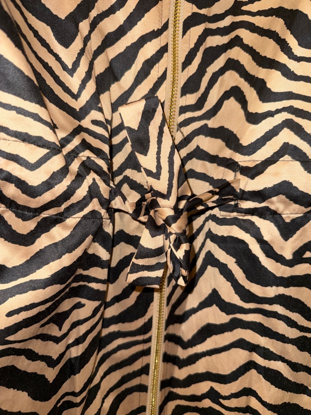 Dana Buchman Zebra-Print Trench Coat in Black & Cream - Picture 8 of 8